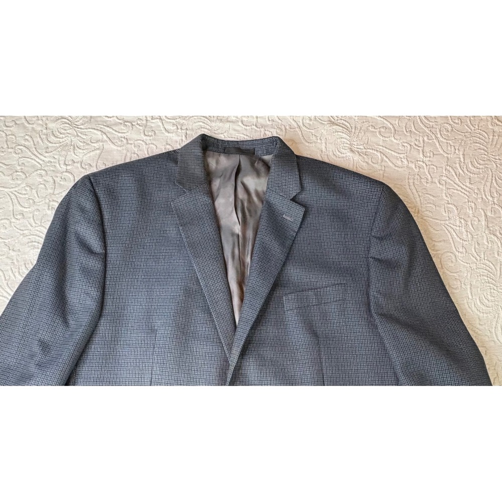 Lauren Ralph Lauren Men Blazer Jacket Dark Blue Plaid Two Button Sport Coat 50L - Picture 2 of 11